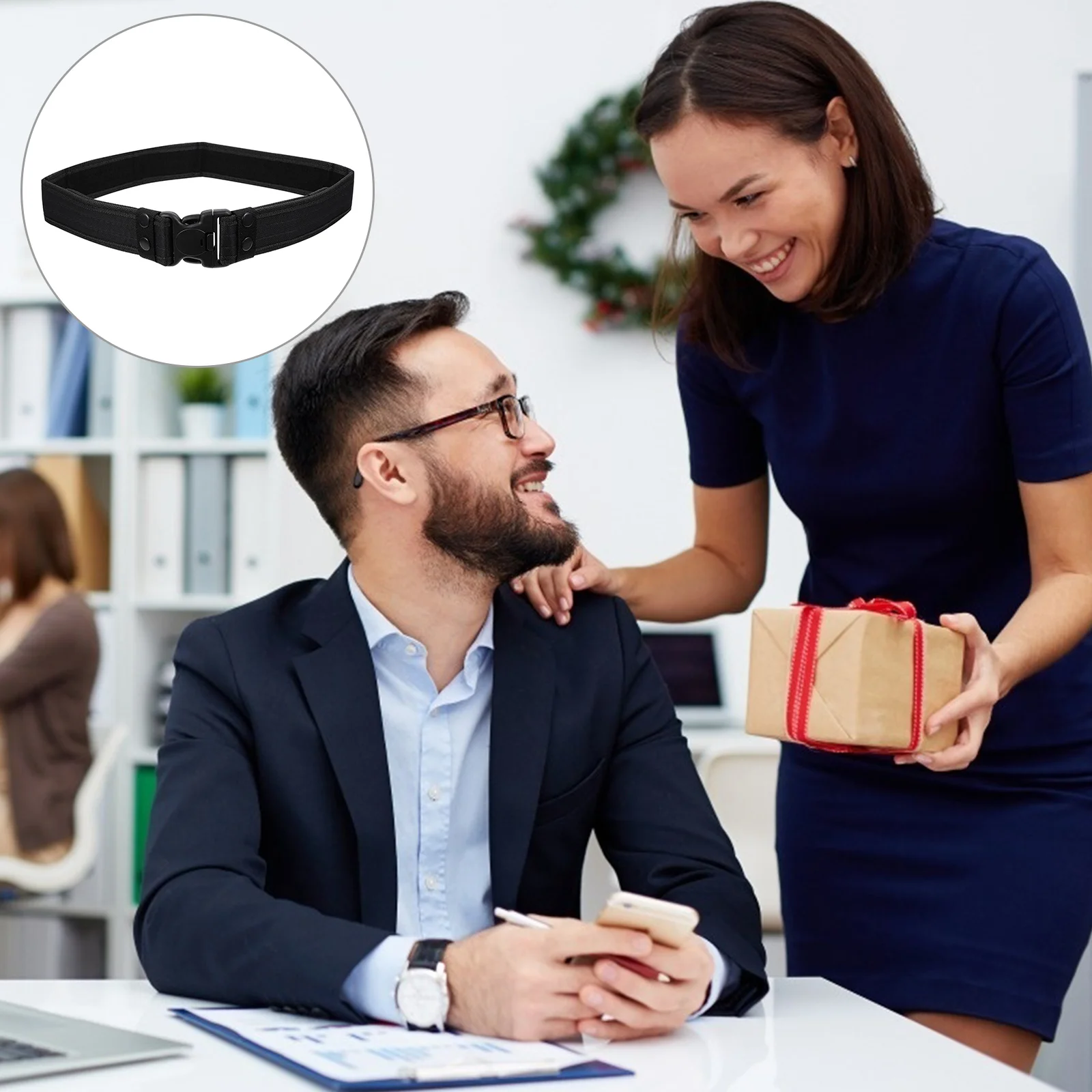 

1Pcs Nylon waist belt Elastic Adjustable Outdoor Training Camping Mountaineering Belt for Men