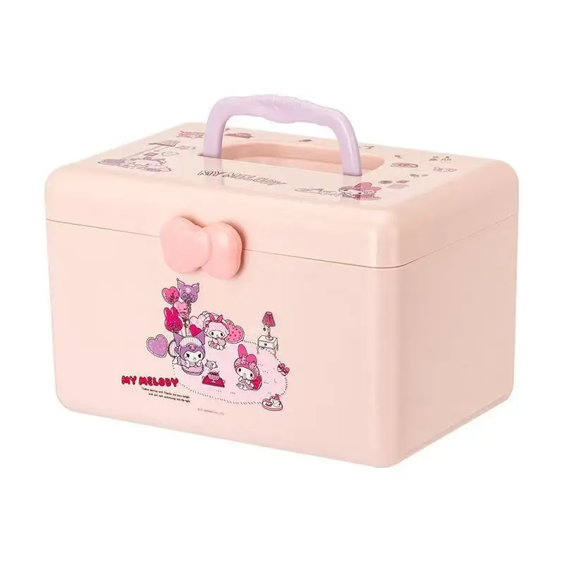 Sanrio Hellokitty Cartoon children's desktop drawer storage box plastic stackable student desktop jewelry box for girls