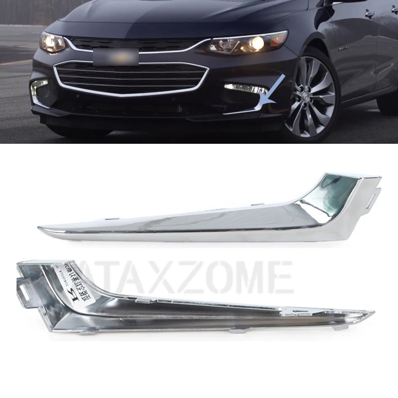 

1 Pair Chrome Front Bumper Trim For Chevrolet Malibu 2016 2017 2018 Front Bumper Grille Cover Trim Fog Light Cover Stripe Chrome