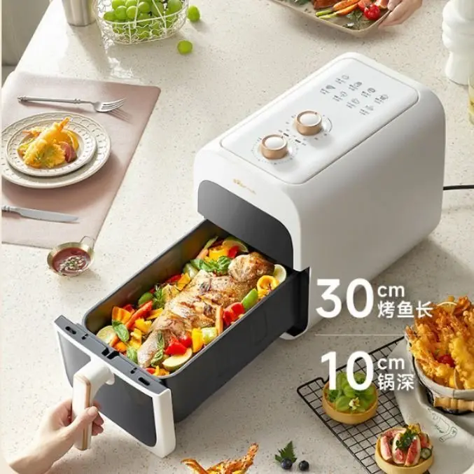 مقلاة هوائية كهربائية متعددة الوظائف مقلاة هوائية منزلية جديدة ذات سعة كبيرة فرن كهربائي 6 لتر مرئي متكامل