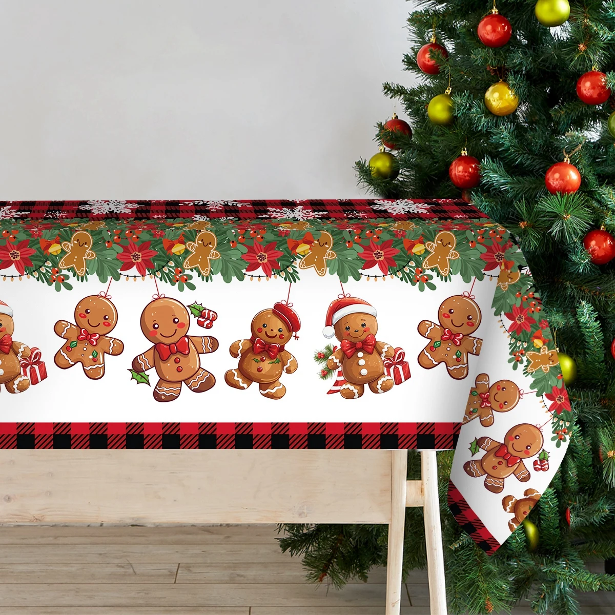 Mantel de plástico navideño, decoración navideña para 2024 de hogar, decoración de fiesta de Navidad, decoración de Navidad, Navidad Natal, 2025 de regalo de Año Nuevo