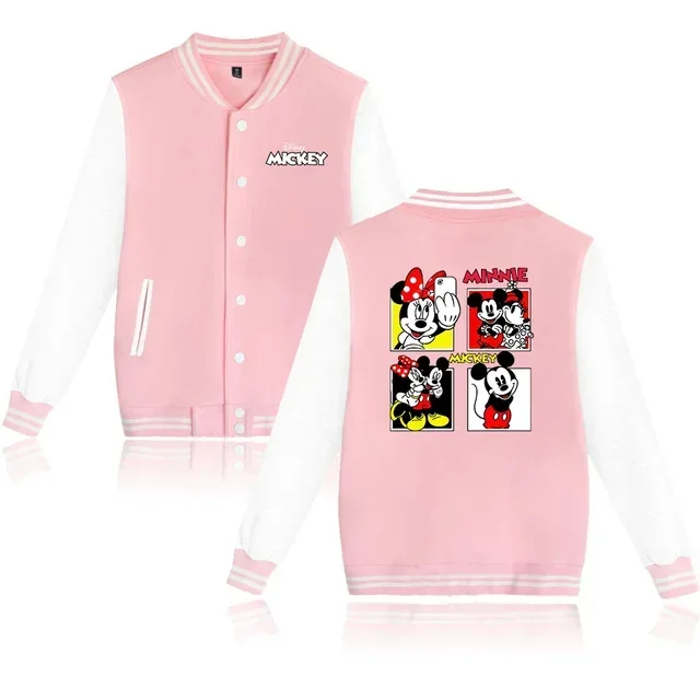 Mickey Minnie Mouse Varsity Baseball Bomber Jacket Men Women Hip Hop Harajuku Jackets Kids Boys Girls Single Coats