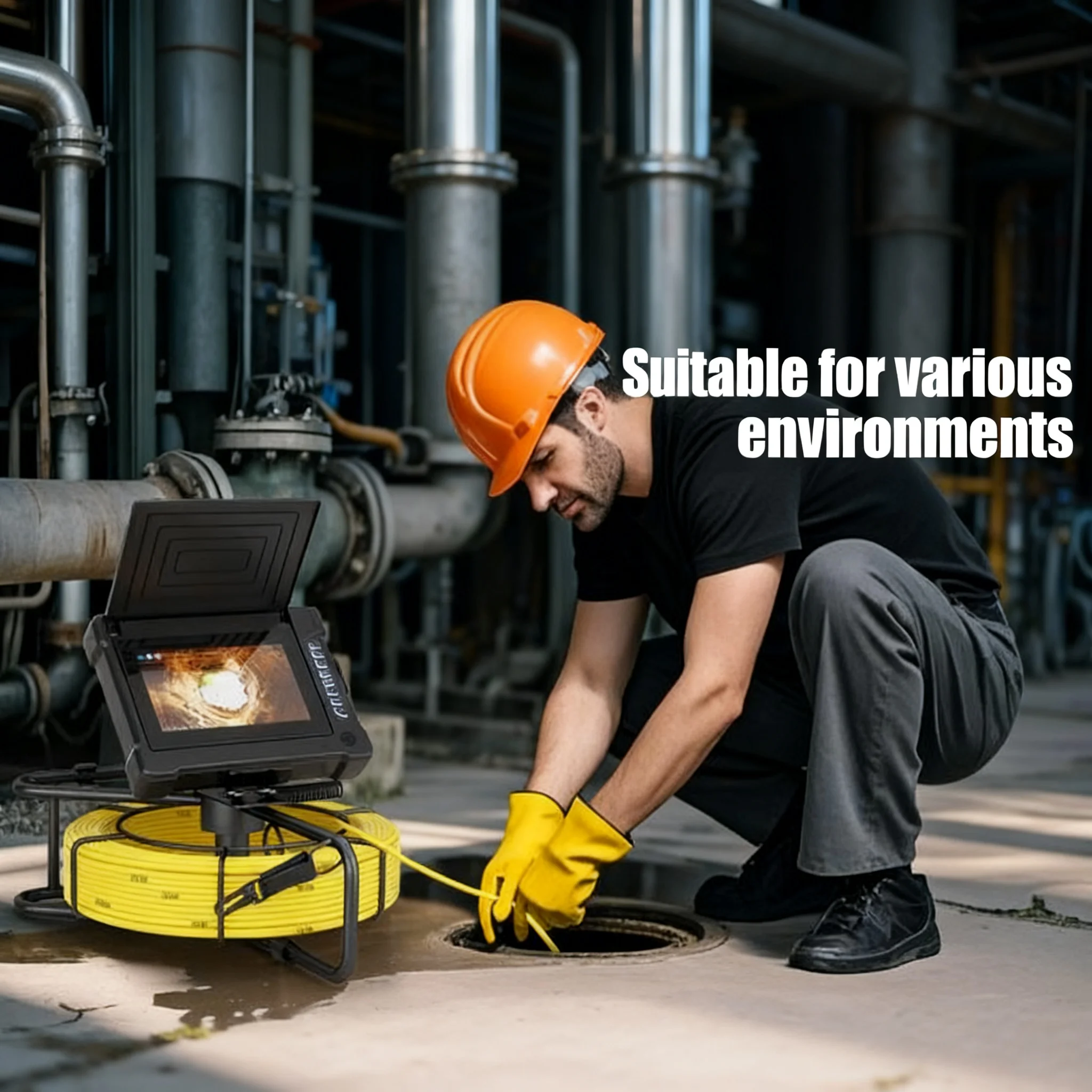 

Sewer Camera with Professional 20X Zoom AHD 1080P and DVR Recording 12 LED Lights 16GB TF Card High Intensity Drain Inspection