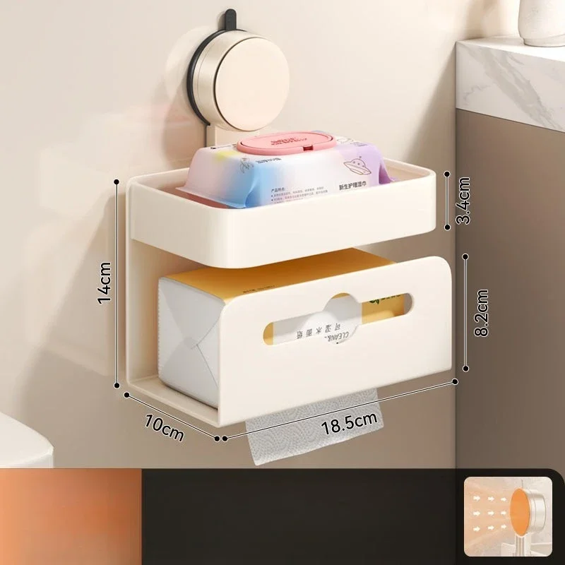 Suction Cup Tissue Holder, Bathroom, Toilet, Non Perforated Roll Paper Box Storage Rack, Wall Mounted Toilet Paper, Toilet Paper