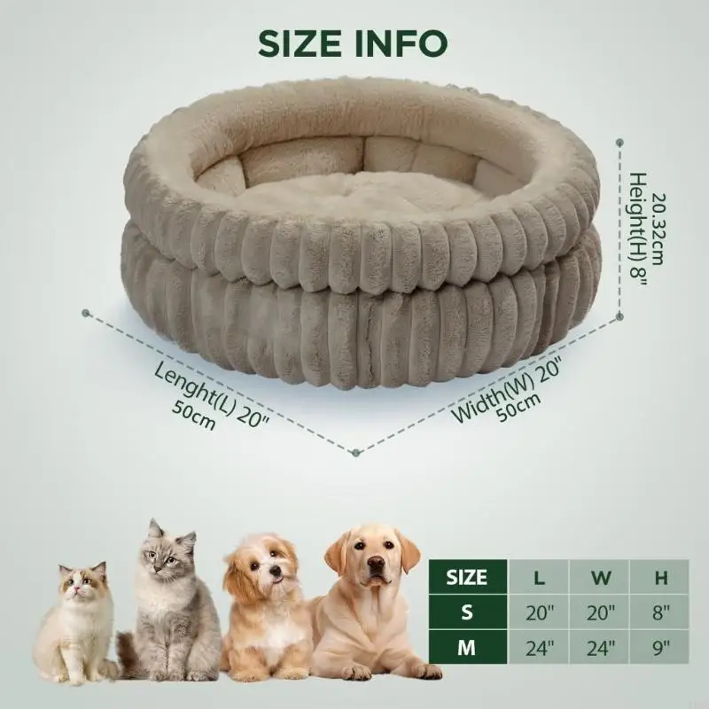 

H8WB Furry Plush Cats Bed with NonShedding Fabric Rest Bed for Small Dog Home Decors