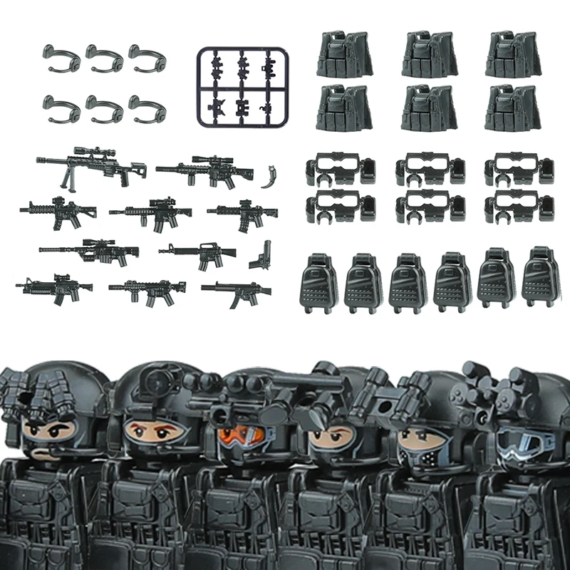 Stadt SWAT Geist Kommando Figuren Special Forces Figuren Bausteine UN Armee Soldat Polizei Militär Waffe Ziegel Spielzeug
