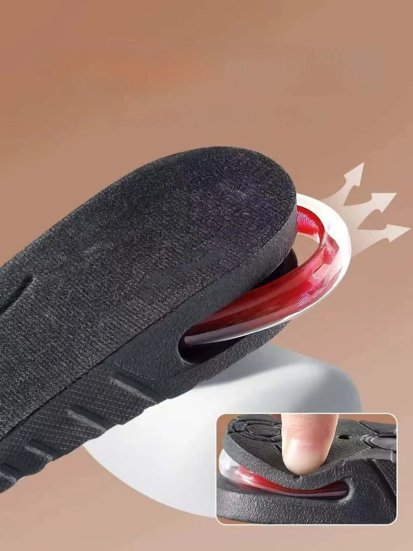 1Pair Invisible Height Increase Insole Cushion Height Adjustable Shoe Heel Insoles Insert Taller Support Absorbant Foot Care Pad