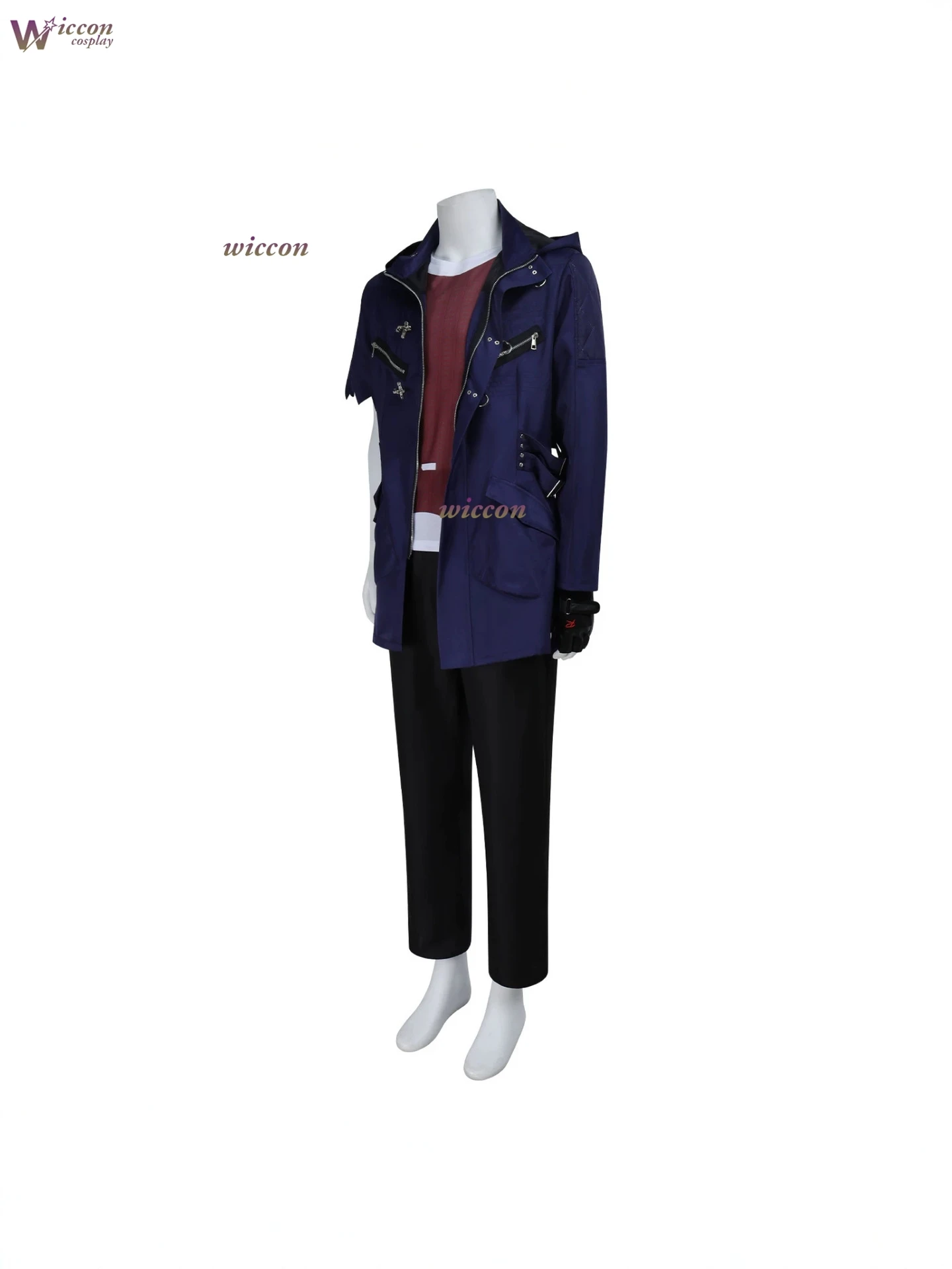 Game DMC 5 Nero Cosplay Costume Coat Pants Wig Devil May Hunter- Cry N Clothes Outfits Halloween Anime Uniforms Hat view 4
