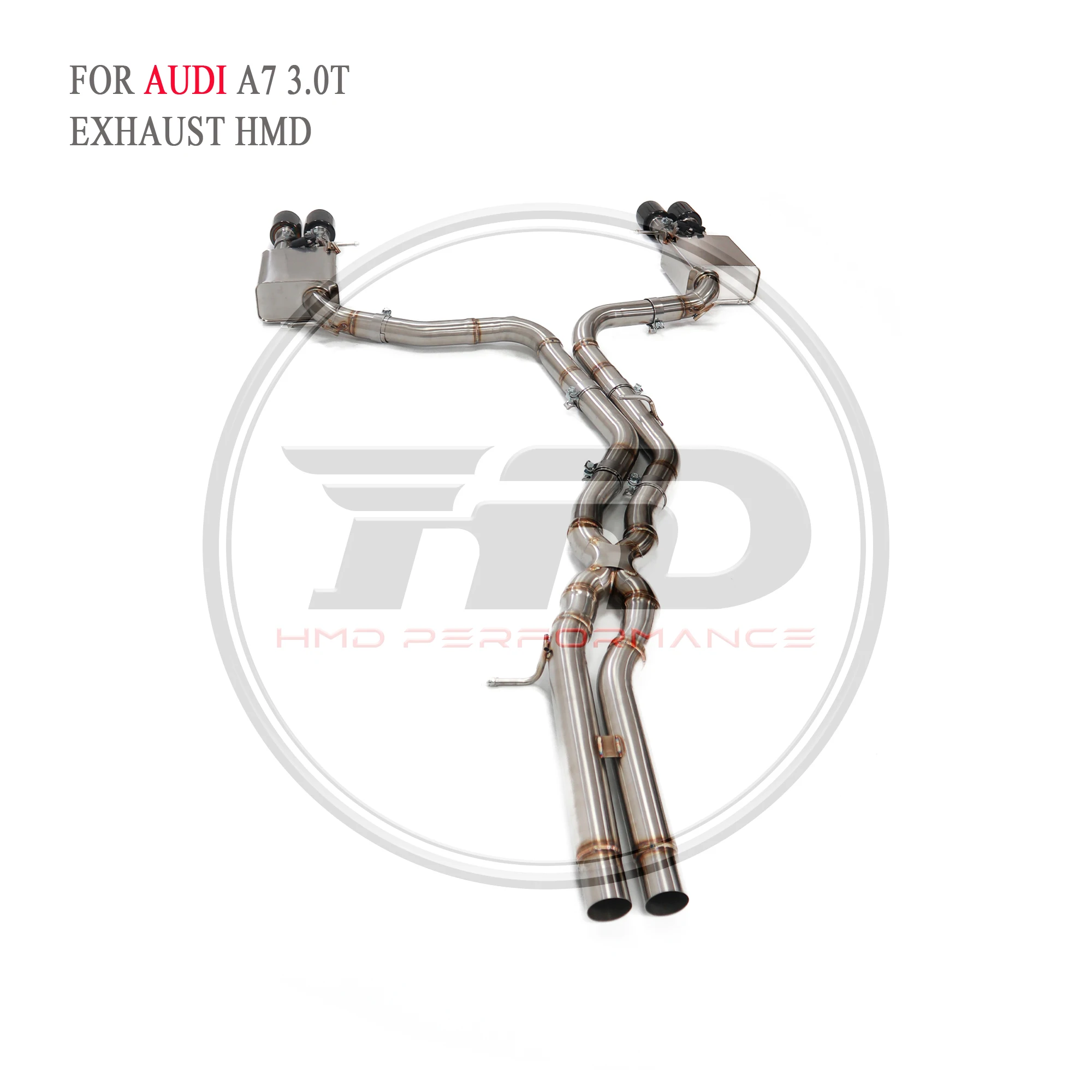 HMD Exhaust System Stainless Steel Performance Catback for Audi A6 A7 C8 55TFSI 3.0T Muffler With Valve