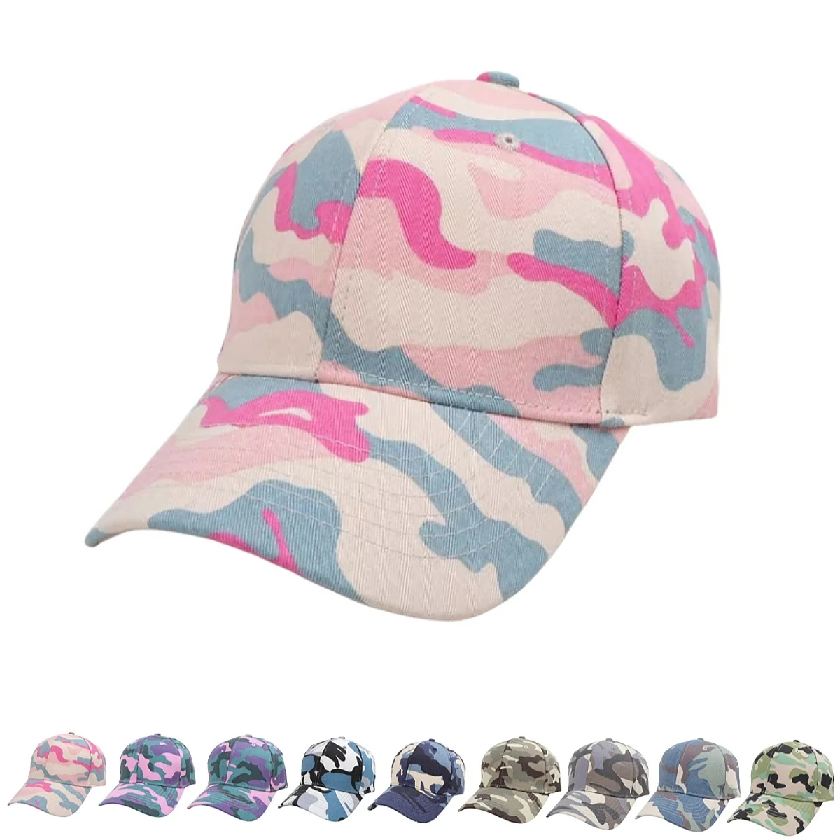 A men\'s and women\'s camouflage new-style striped printed baseball cap, cap, hiking and fishing cap outdoor sports sun visor