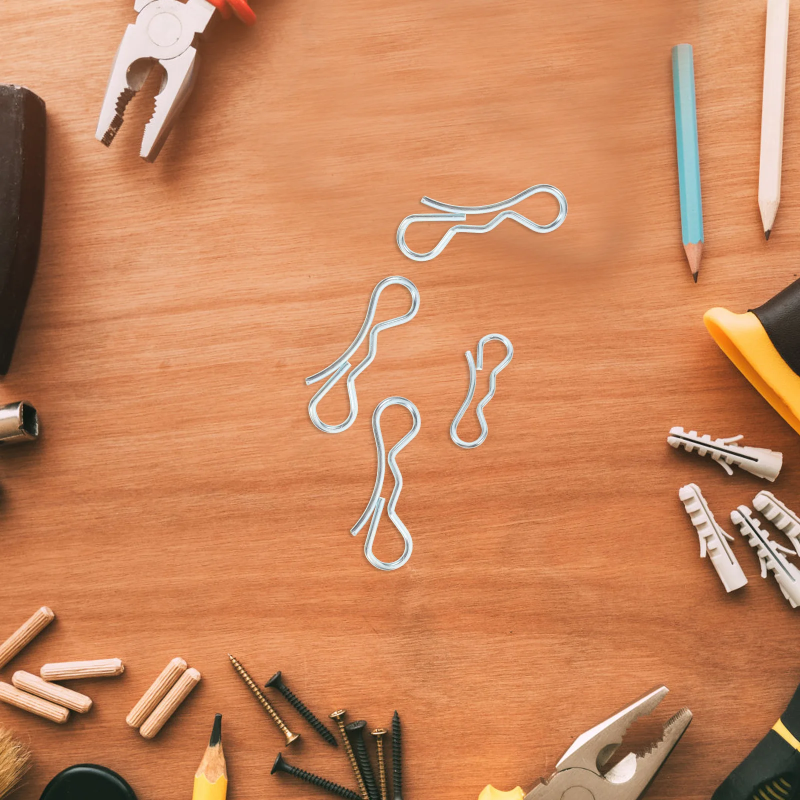 5 Deck Clamp Set Clips Galvanized Iron Cotter Pins Spring Fastener Hitch Lock Small Mounting Brackets Pin Type Durability