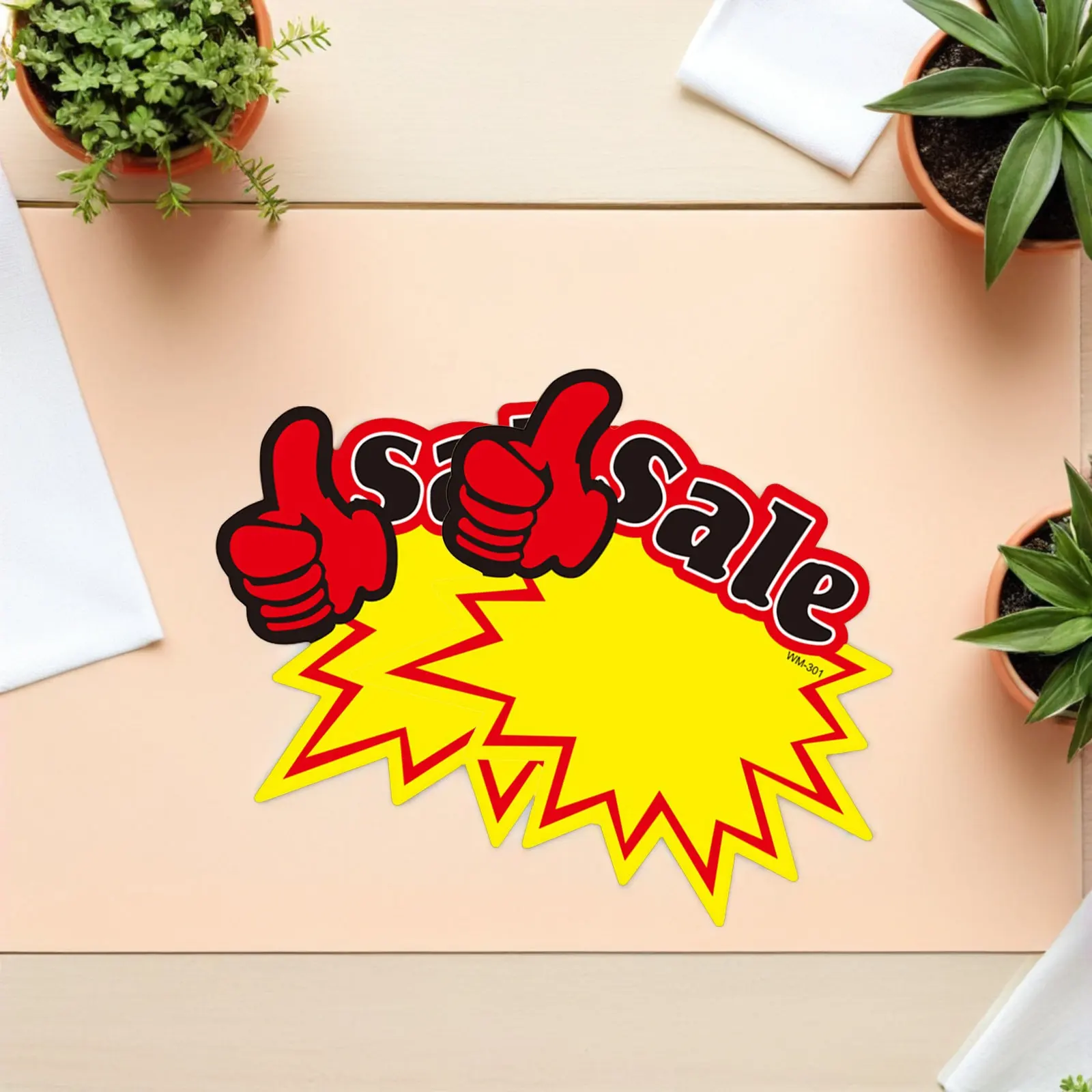 

50Pcs Reliable Bright Colored Commodity Price Signs Promotional Stickers for Market Booth Retail Display Advertising Tags Sale