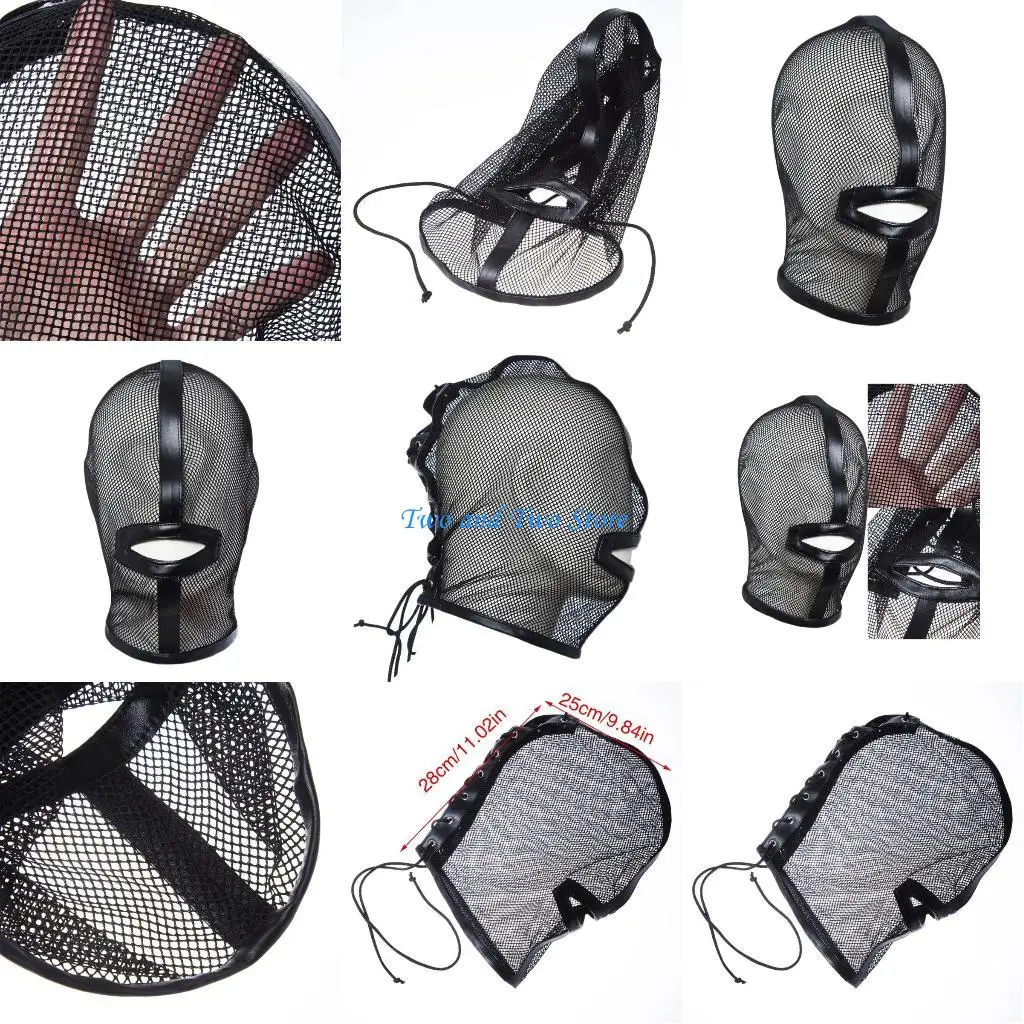 

HX6F Adult Mesh Head Cover Halloween Cosplay Halloween Party Hat Girls New Year Gift