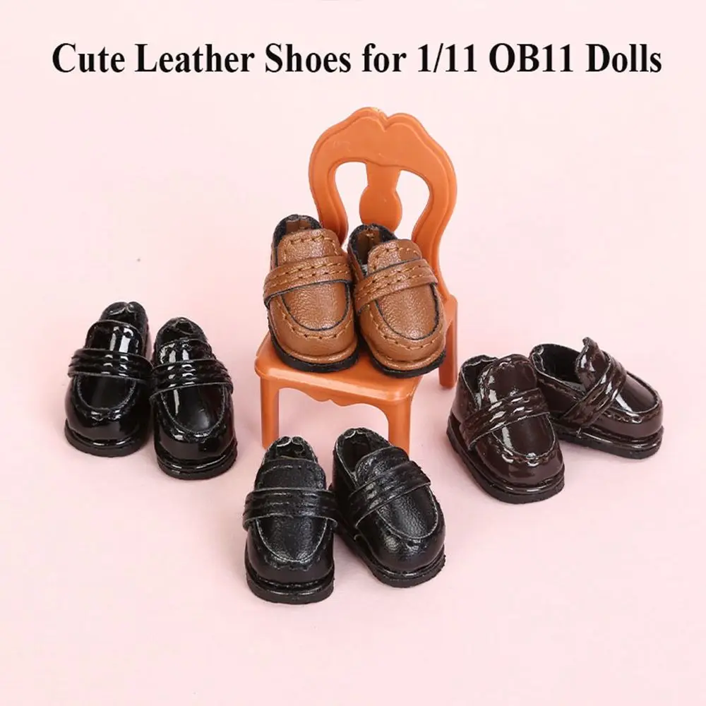 New Casual Handmade Cute Cowhide Dolls Shoes for 1/11 OB11 Shoes Leather 1/12 BJD Doll Shoes For obitsu11GSCbody9OB11 Doll Boots