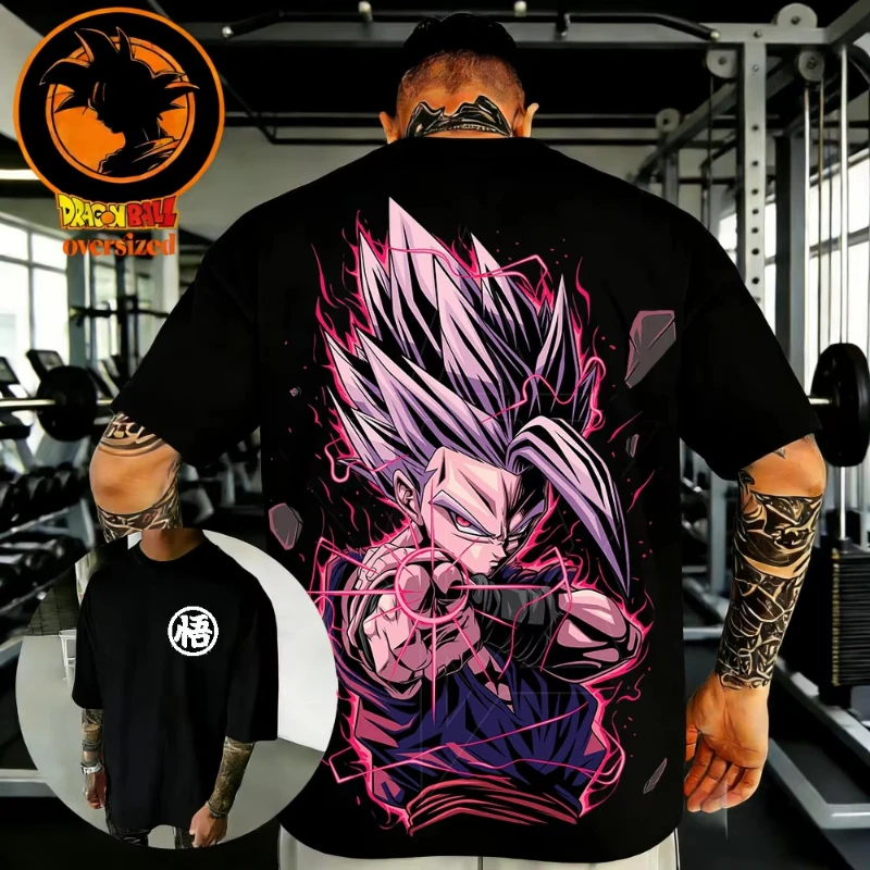 

2026 Summer Dragon Ball Retro High Quality Cotton Men's T-shirt Oversized Sun Wufan Printed Unisex Children's Casual Shirt