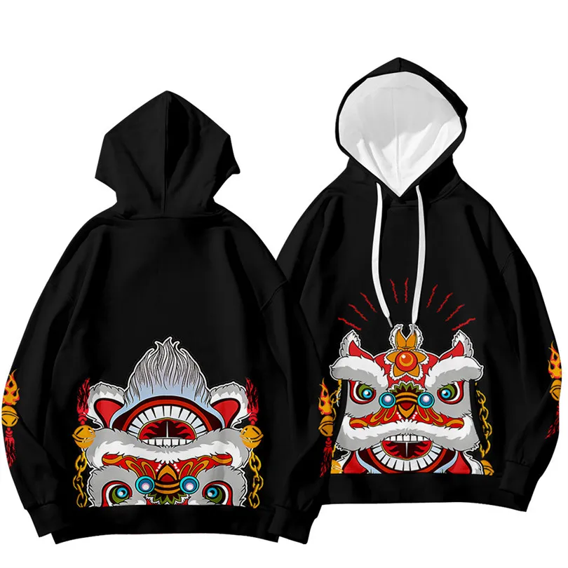 Warrior Spirit Hoodies Sweatshirt Samurai Digital Printing Hoodie Coat Boys Harajuku Cosplay Pullovers Sweatshirts For Men