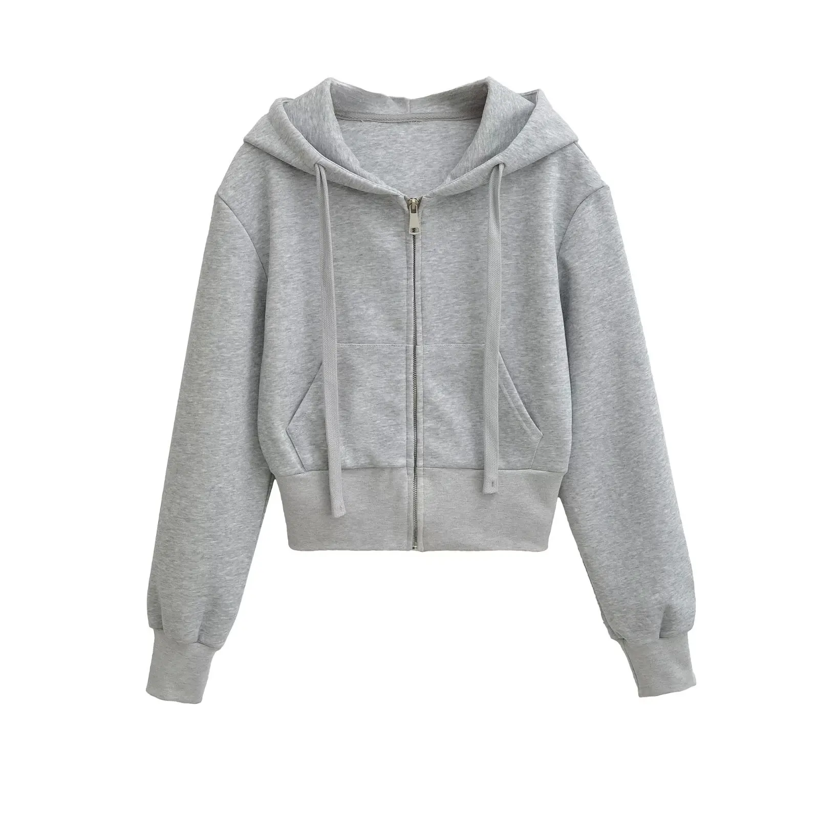 سترة بغطاء للرأس من American Sle Retro ort Jaet للسيدات للخريف مقاس صغير طويل Sve كاجوال فضفاض مفتوح من القطن والبوليستر #5