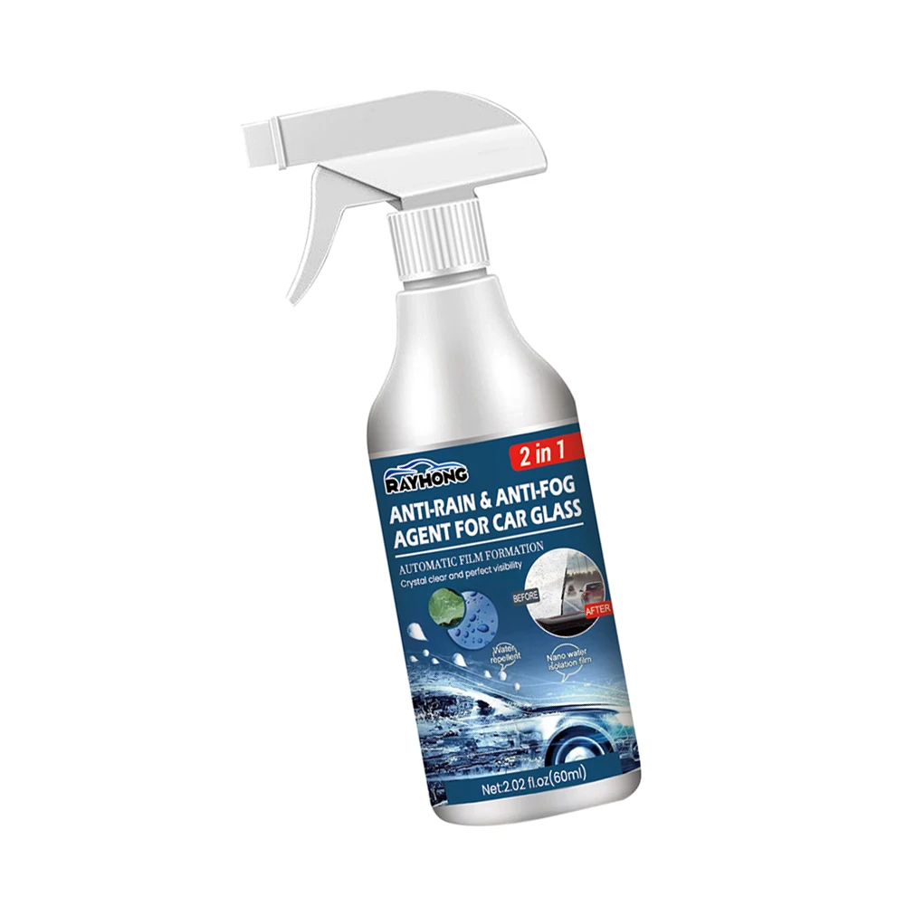 Anti Fog Rain  Spray 60ml Car Glass Rainproof Antifogging Coating Agent Long Lasting for Windshield Rearview Mirror