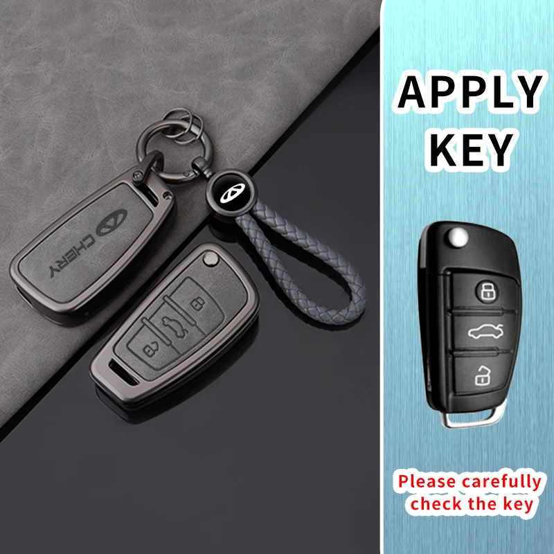 Leder-Autoschlüsselhülle für Chery ARRIZO7 E3 E5 A3 A5 Tiggo 2 3 5 3X Fulwin2 Eastar – Schutz und Zubehör – Detail 5