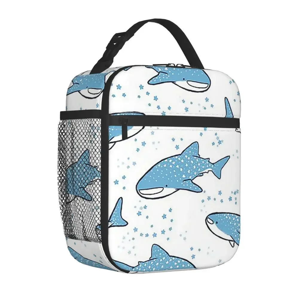 Starry Whale Sharks Insulated Lunch Bag for Women Kids Portable Food Boxes Thermal Lunch Box Tote