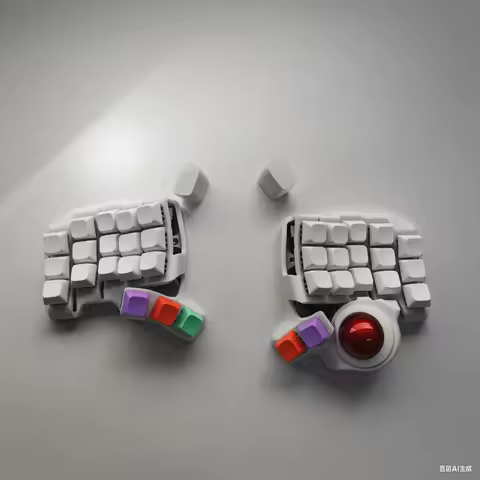 Charybdis Nano 3x5 Split Keyboard Kit Custom Bluetooth Wireless Dual-mode Support Hot-Swap Ergonomics Comes with A Red Trackball