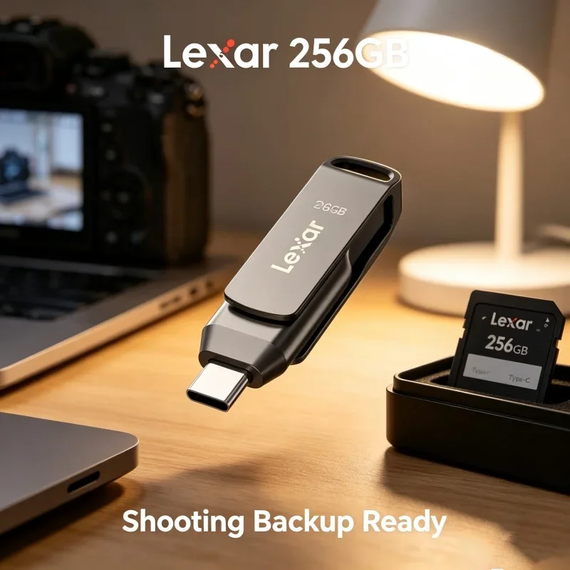 

Durable Metal Housing U Disk Lexar D400 USB 3.2 Type C Type A Dual Drive Flash Drive with Keyhole for iPhone 15 PC