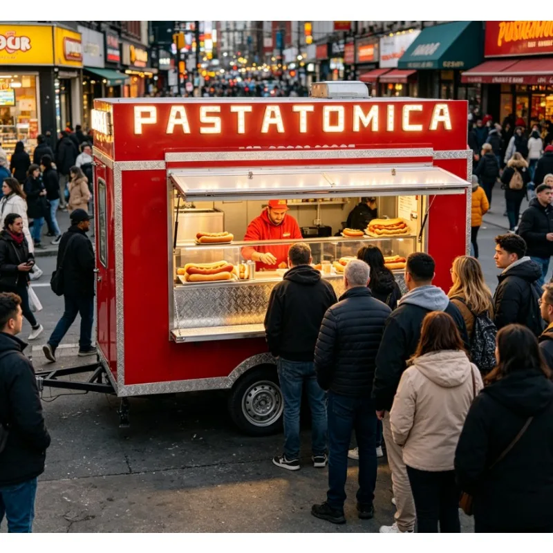 Fully Equipped Aluminum Mobile Restaurant Food Trailer with Rust Resistant Customized Size for Ice Cream Pizza Hot Dogs Snacks