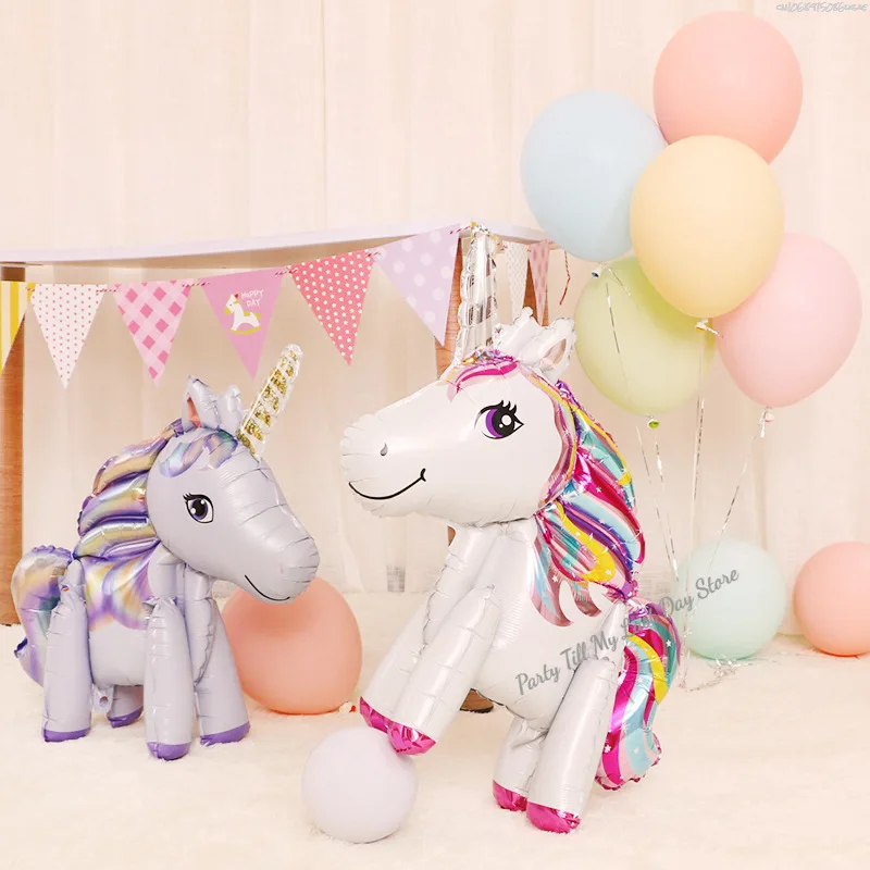 Unicorn Theme Birthday Balloons Party Decoration Rainbow Foil Number Balloon Birthday Party Decor Kids Gift Baby Shower Globos