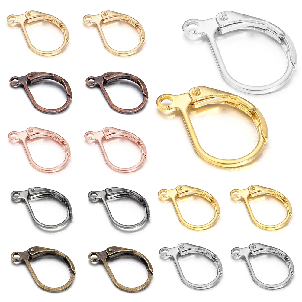 50 teile/los 13x11mm Französisch Hebel Ohrring Haken Draht Einstellungen Basis Hoops Ohrringe Für DIY Schmuck Machen liefert Großhandel