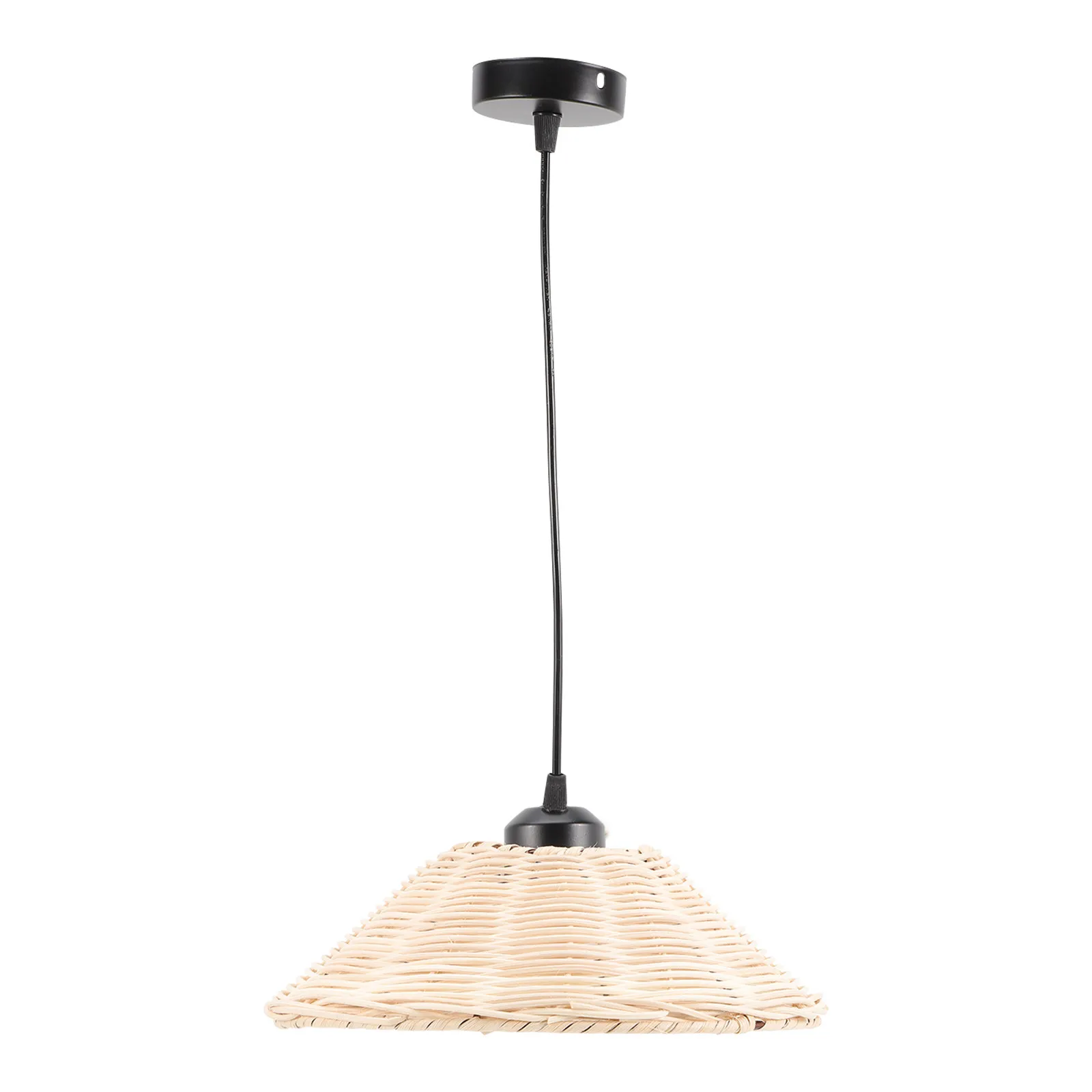 Rattan Pendant Light – Handwoven Natural Fiber Ceiling Lamp for Kitchen Dining Room Hotel Zen Decor