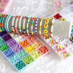 Glass Rice Beads Scattered Beads 24 Grid Material Pack DIY Handmade Bracelet Necklace Jewelry Accessories Letter Bead Set