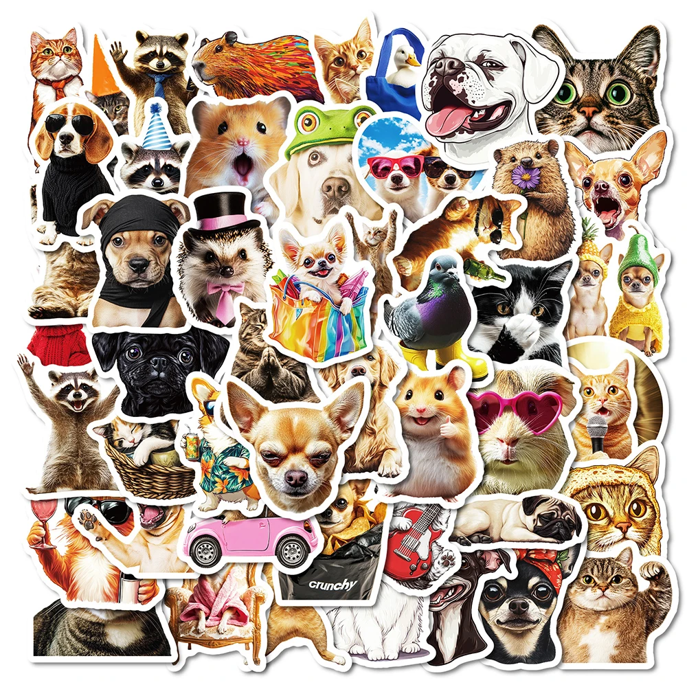 10/30/50PCS Mix Animal Funny Dog Cat Meme Stickers DIY Notebook Laptop Phone Suitcase Fridge Decoration Sticker Kid Classics Toy