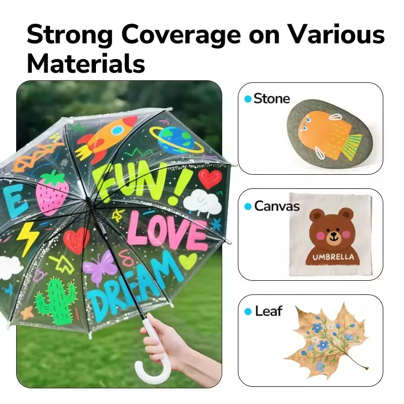 Mideer – stylo marqueurs acryliques 2 en 1, liquide double ton, 2 couleurs, pointe souple, multi-surfaces, coloriage pour enfants, dessin, peinture, jouets 4 ans +