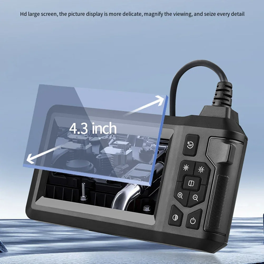 Compact 1080P Inspection Camera with 4 3 Inch HD Screen and Flexible 8mm Lens for Detailed Views in Tight Spaces