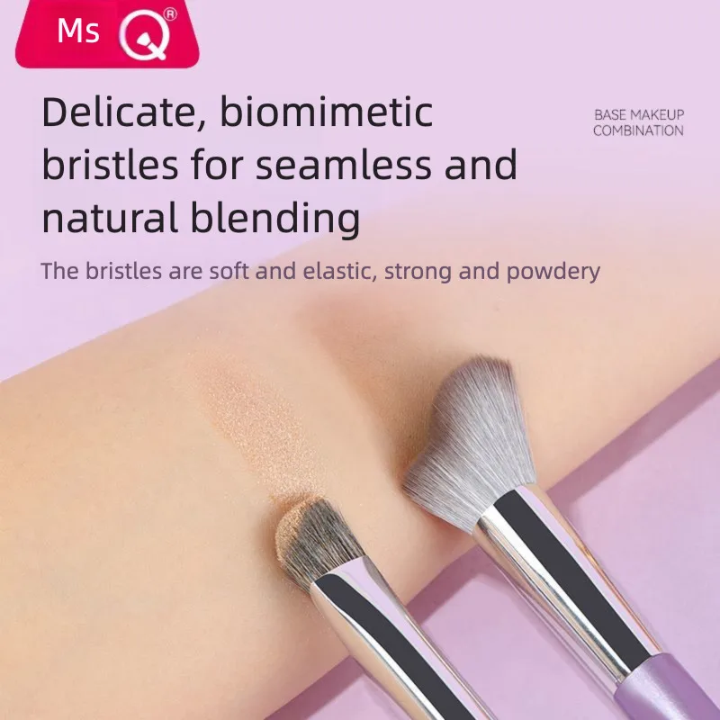 MSQ Dual-Head Precision Makeup Brush Two-in-One Fiber Bristle Brightening Contouring Cosmetic Application Tool