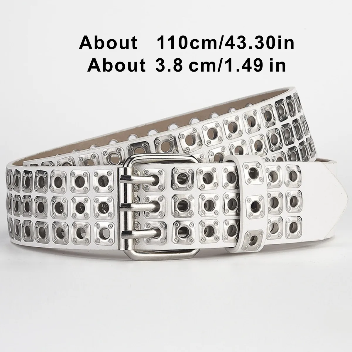 Innovative Fashion Square Beads, Willow Nails, Three Exhaust Eyes, Punk Street Cool, Personalized Men\'s and Women\'s Belts