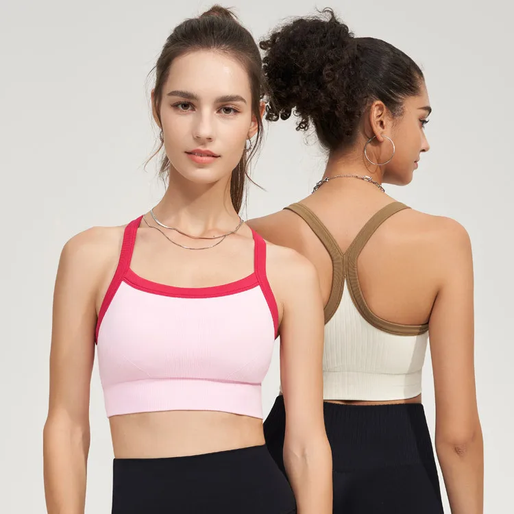 2026 Spring Soft Comfortable Breathable Fitness Vest Women's Seamless Slim Fit Workout Jogging Yoga Bra