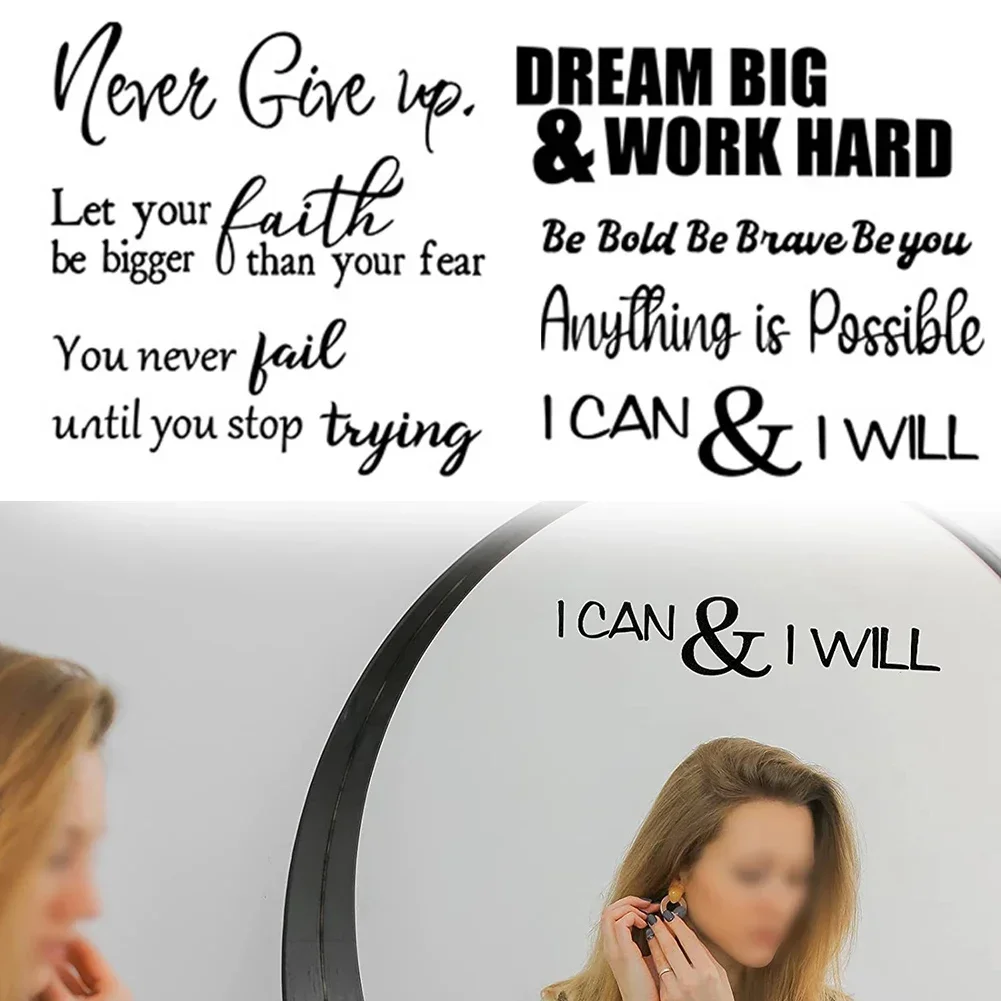 Motivational Phrases Quotes Sentences Home Vinyl Wall Sticker Decor For School Company Office Study Room Decoration Wall Decals