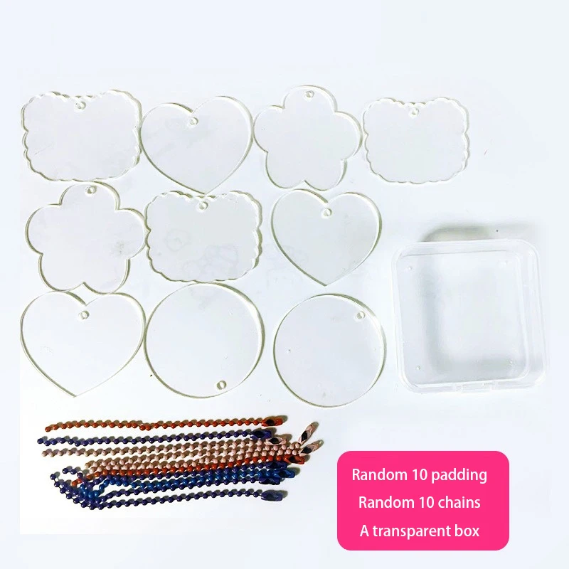 Handmade Acrílico Material Set, Handmade Cartão, Tijolo Cadeia, Gradiente Transparente, Flash Powder, Decoração para casa