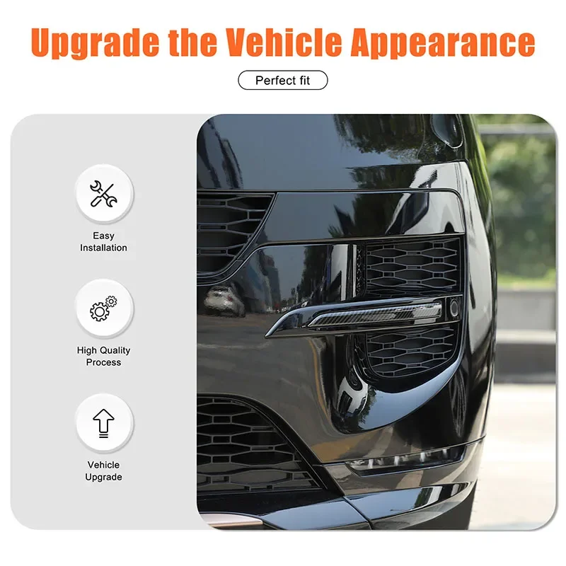 For Land Rover Range Rover Sport L461 2023+ ABS Carbon Fiber Style Car Front Bumper Trim Decorative Cover Exterior Accessories