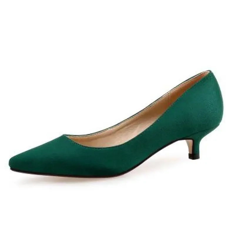 

33-43 Туфли с острым носком, женские рабочие туфли на низком каблуке 3 см, желтые, зеленые, красные женские туфли на каблуке