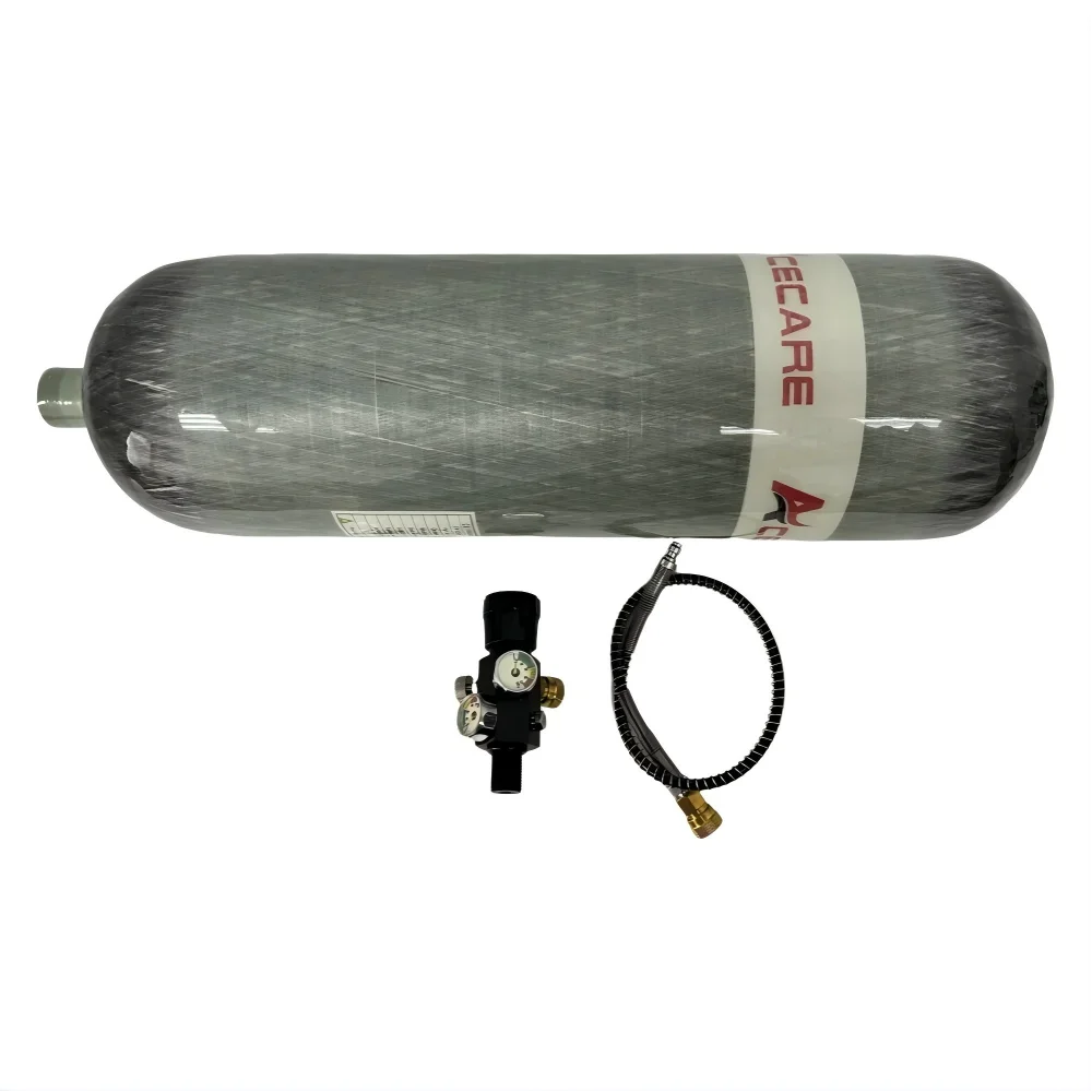 ACECARE 300Bar 6.8L Carbon Fiber Cylinder with Regulator Gauge valve 4500psi HPA Fill Station Tank Scuba Diving M18*1.5