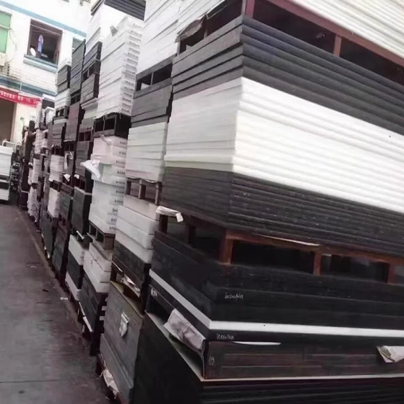 Hdpe Plana Folha Plástica Placa Engenharia Preto e Branco