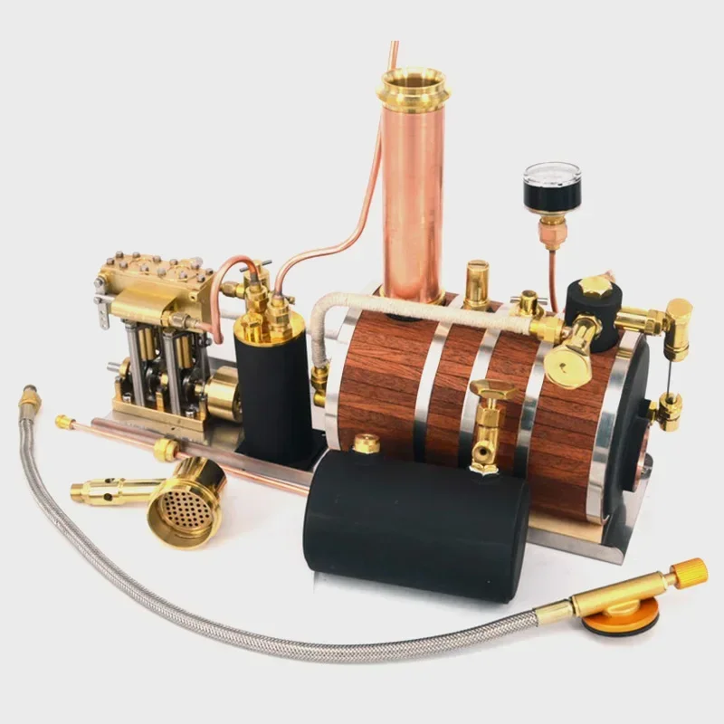 220ML In-line Two-cylinder Steam Engine Model Steam Ship Power Plant Technology Experimental Toy ( for 80 -130CM Ship Models  )