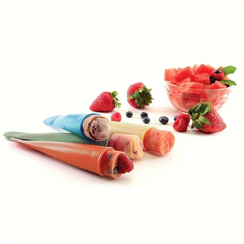 Popsicle Maker Silicone Reusable Summer Popsicle Maker Quick-freeze Self-sealing Popsicle Tubes Ice Cream Kitchen Tool