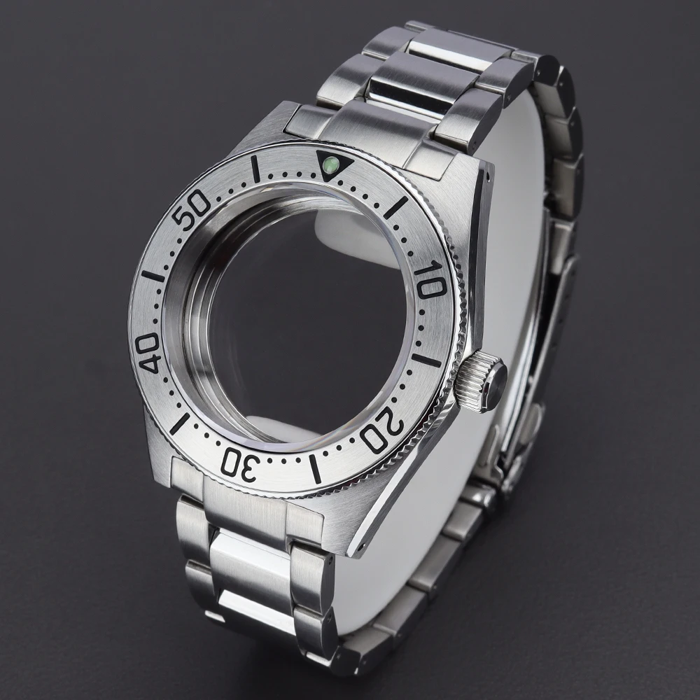 Caixa de relógio de mergulho de 40mm e 20bar com pulseira de aço para SPB149J1 Black Tiger Whale Mod Case NH35 NH36 NH38 NH70 4R36 com movimento de safira