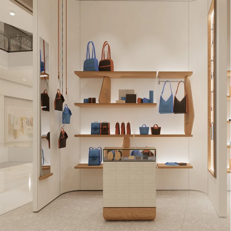 Customized. Design, Production and Installation One-Stop Service Long-Term Customized High-End Women's Shoes Showcase Leather Ba