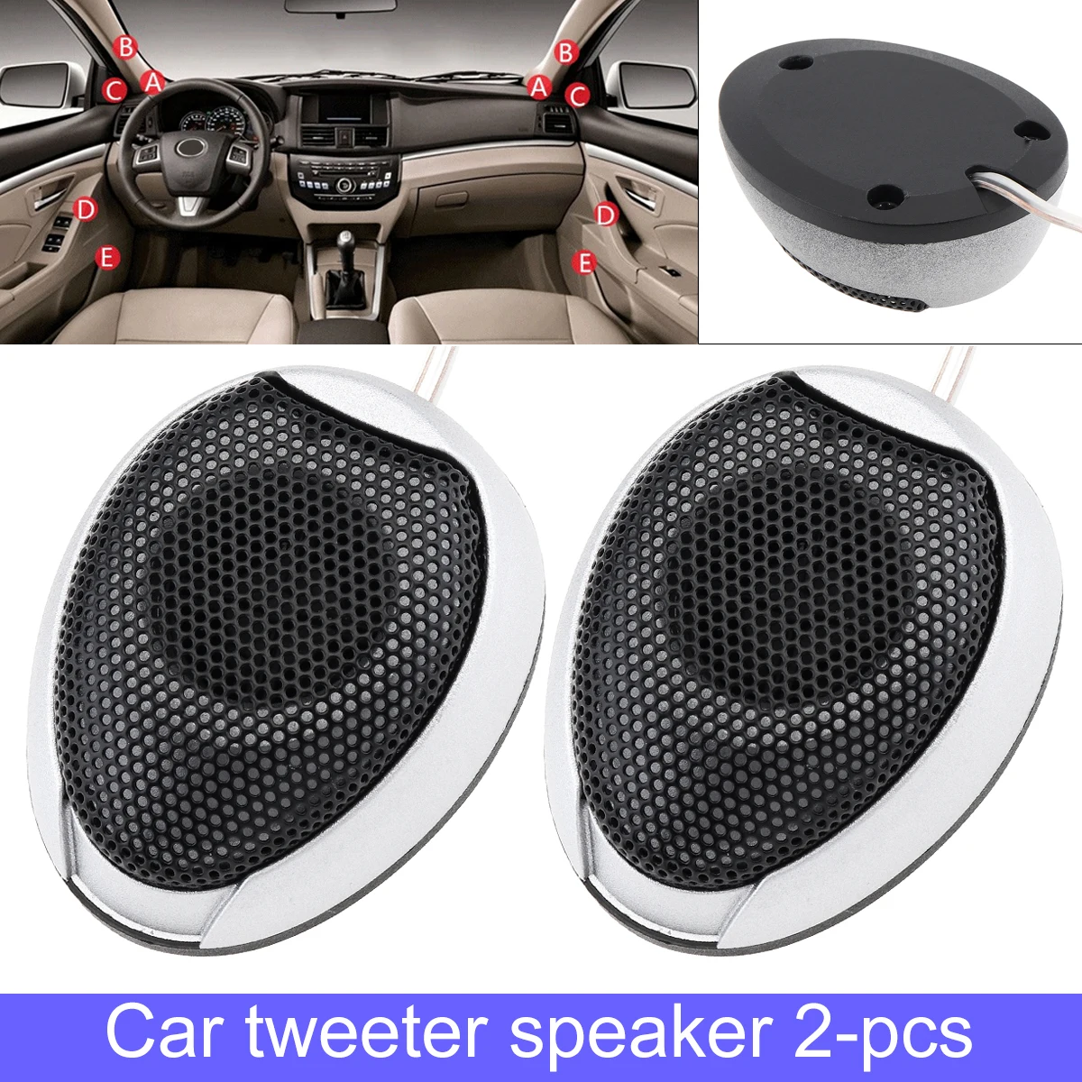Altavoces Tweeter universales para coche, altavoz Tweeter de domo de alta eficiencia de 1000W para sistema de Audio automático, 2 uds.