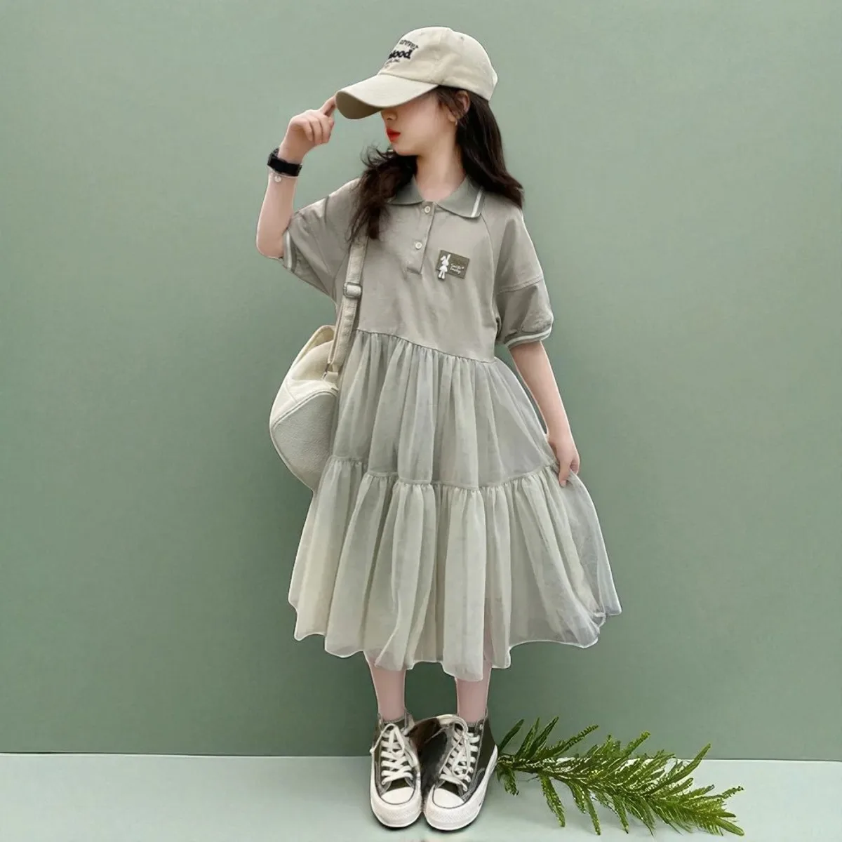 Summer Kids Outfits Lace Gray Dresses for Girls Princess Short Dress Baby Children Clothes Party Costumes 4 6 8 9 11 10 12 Years