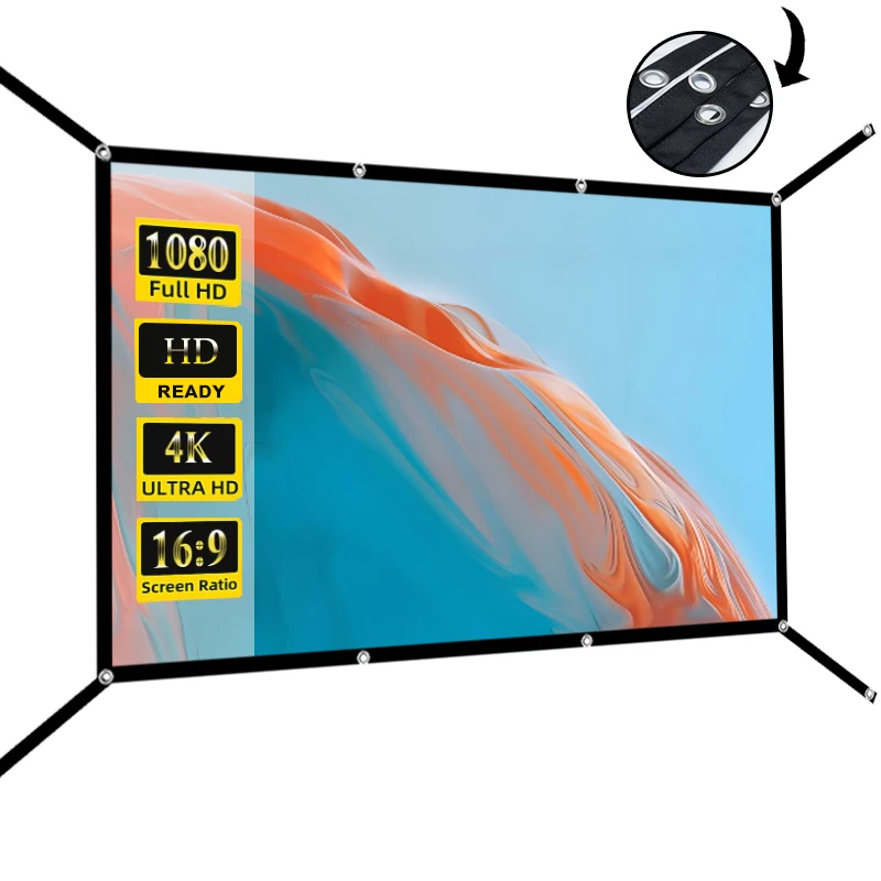 60-150 inch 16:9 projection screen portable foldable white soft screen movable large screen - extended version